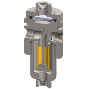Nierdzewna obudowa membran PTFE z elementem filtrującym – Seria SM (zintegrowana)