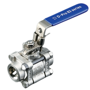 Zawory kulowe trzyczęściowe uchylne – Seria V83