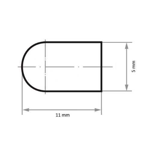 Głowica ścierna walcowa z zaokrąglonym czubkiem SKWR 5×11 mm z ziarnem ceramicznym 80 - obrazek 4