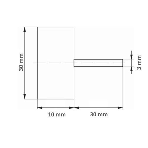 Uniwersalne tarczowe ściernice listkowe SFL 30×10 mm trzonek 3 mm tlenek glinu ziarnistość 60 - obrazek 6
