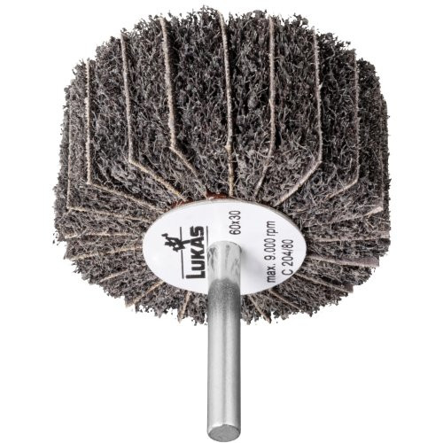 Uniwersalne zamocowane koło listkowe SFM do stali nierdzewnej 50×20 mm trzonek 6 mm węglik krzemu ziarnistość 100/80 - obrazek 2