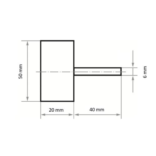 Końcówka tarczowa SFV zamocowana, do stali nierdzewnej 50×20 mm trzonek 6 mm węglik krzemu ziarnistość 100 - obrazek 5
