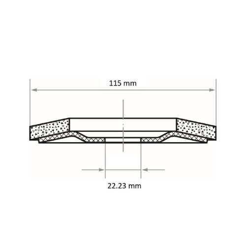 Tarcza listkowa uniwersalna SLTC Ø 115 mm cyrkonowo-glinowa (z aktywną warstwą ścierną) ziarnistość 50 | wypukła - obrazek 5