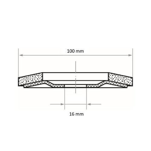 Tarcza listkowa uniwersalna SLTR Ø 100 mm ziarno 60 tlenek cyrkonu | wypukła - obrazek 5