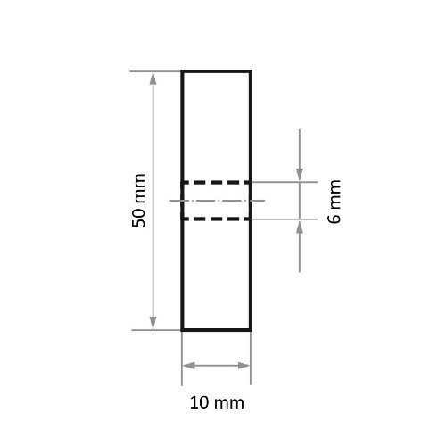 Tarcza polerska P3S1 50×10 mm, trzpień 6 mm, filc do pasty polerskiej - obrazek 4