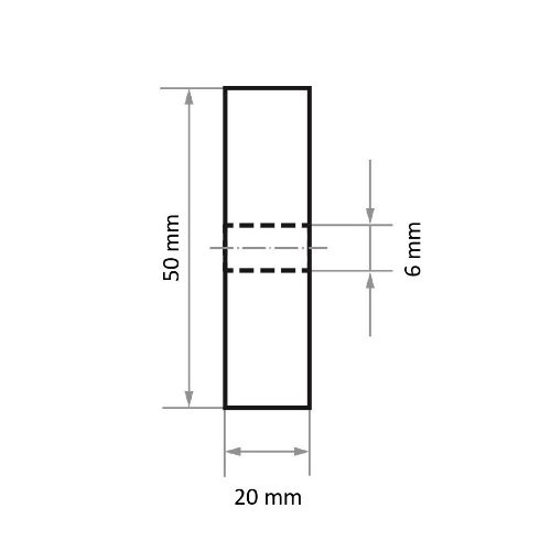 Tarcza polerska P3S1 50×20 mm trzpień 6 mm filc do pasty polerskiej - obrazek 4