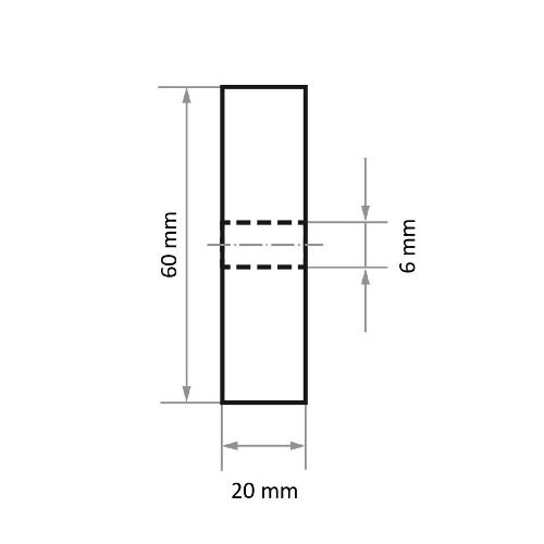 Tarcza polerska P3S1 60×20 mm trzpień 6 mm filc do pasty polerskiej - obrazek 4
