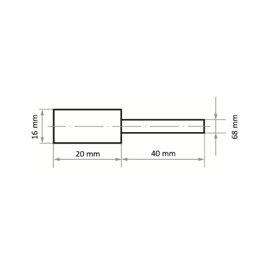 P2ZY końcówka walcowa 16×20 mm ziarno 120 | trzonek 6 mm - obrazek 4
