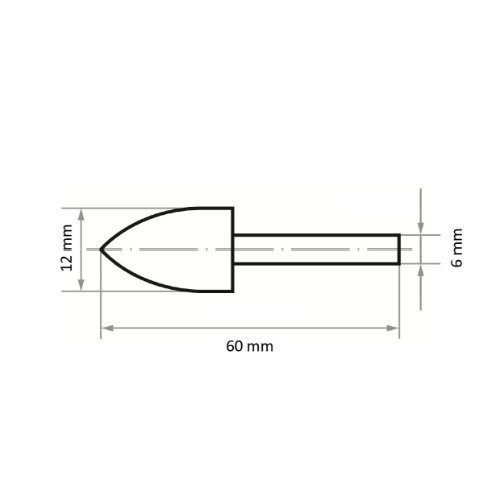 Grot stożkowy P3SP montowany na drzewcu 12×20 mm trzpień 6 mm filc do past polerskich - obrazek 5