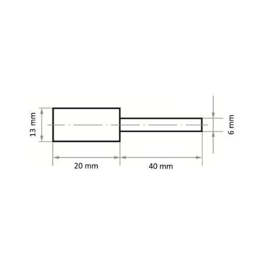 Głowica montowana cylindryczna P5ZY 13×20 mm ziarnistość 80 | trzonek 6 mm - obrazek 5