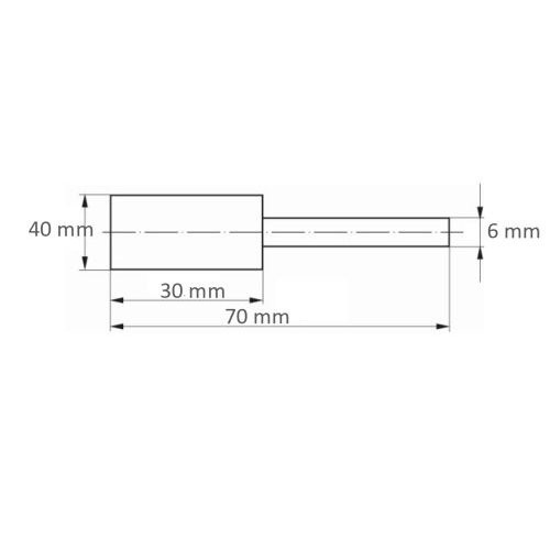 P6ZY cylindryczny kamień montowany, gruboziarnisty 40×30 mm trzonek 6 mm - obrazek 5