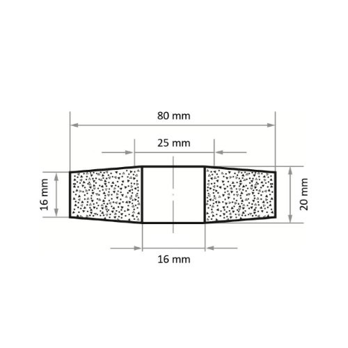 Tarcza szlifierska SE4 do materiałów odlewniczych 80×20 mm otwór 16 mm ziarnistość 24 - obrazek 3