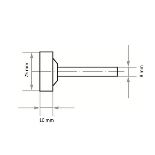 Grot cylindryczny ZY2 do stali narzędziowej 75×10 mm trzpień 8 mm | ziarno 24 - obrazek 4