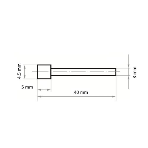CBN CS trzpień walcowy 4,5×5 mm trzonek 3 mm - obrazek 4