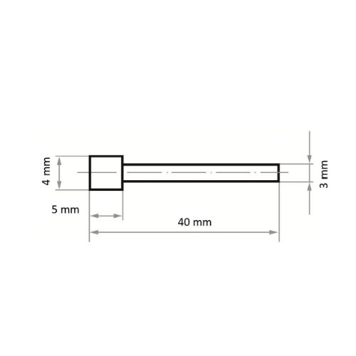 CBN CS końcówka cylindryczna 4×5 mm trzpień 3 mm - obrazek 4