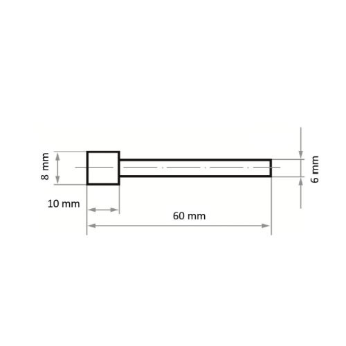 Grot cylindryczny CBN CS 8×10 mm trzonek 6 mm - obrazek 4