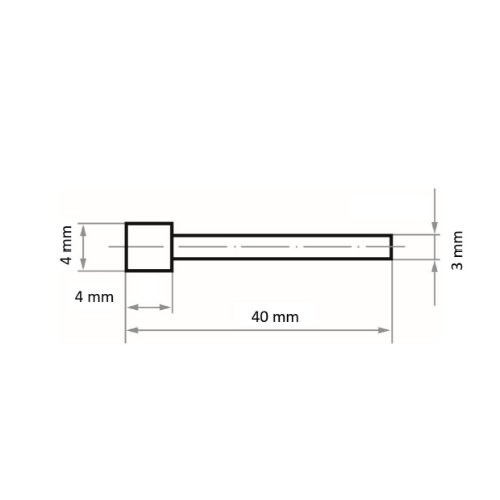 Głowica diamentowa kulista DSK 4×4 mm trzonek 3 mm - obrazek 3