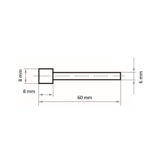Głowica diamentowa kulista DSK 8×8 mm trzonek 6 mm - obrazek 3