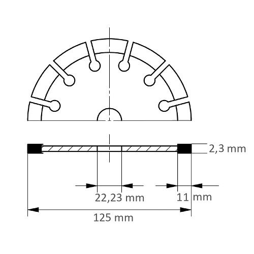 Tarcza diamentowa LD3 S10 do cięcia kamienia/betonu/asfaltu Ø 125 mm do szlifierki kątowej - obrazek 5