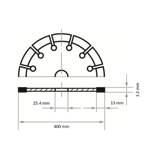 Tarcza diamentowa LD Multi S13 do betonu/materiałów betonowych Ø 400 mm do szlifierki kątowej - obrazek 4