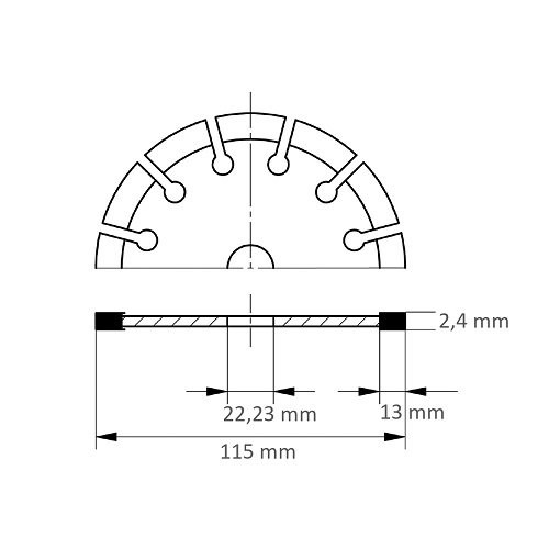Tarcza diamentowa LD Multi S13 do cięcia betonu/materialów betonowych Ø 115 mm do szlifierki kątowej - obrazek 5