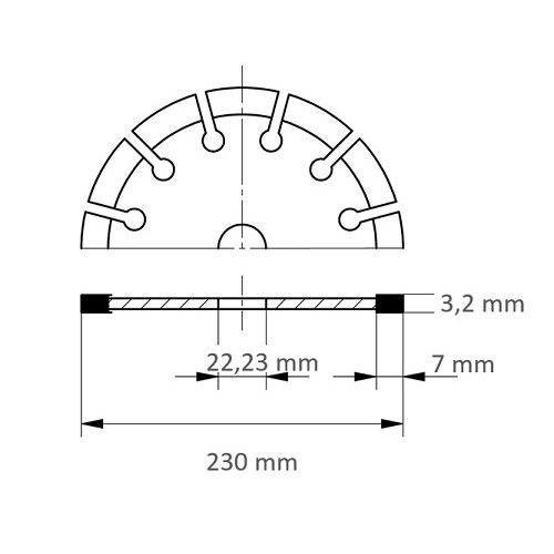 Tarcza diamentowa TC7 do cięcia kamienia Ø 230 mm do szlifierki kątowej - obrazek 5