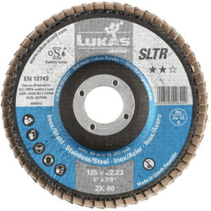 Tarcza listkowa SLTR uniwersalna Ø 125 mm cyrkonit ziarno 40 | skośna