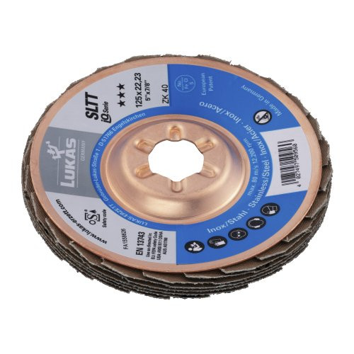 Tarcza listkowa uniwersalna SLTT Ø 125 mm ziarnistość 40 tlenek cyrkonu — płaska - obrazek 3