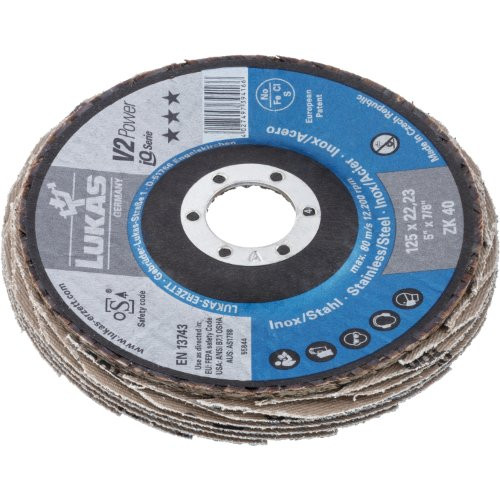 Tarcza listkowa V2 Power uniwersalna Ø 125 mm tlenek cyrkonu ziarno 40 podgięta - obrazek 2