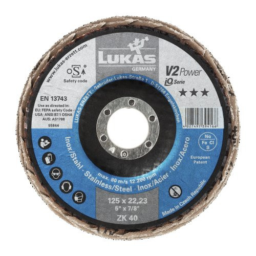 Tarcza listkowa V2 POWER uniwersalna Ø 125 mm cyrkonkordziowy ziarno 40 skośna