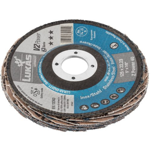 Tarcza listkowa lamelowa uniwersalna V2 Power Ø 125 mm tlenek cyrkonu i glinu (z aktywną warstwą ścierną) ziarnistość 40 | płaska - obrazek 2