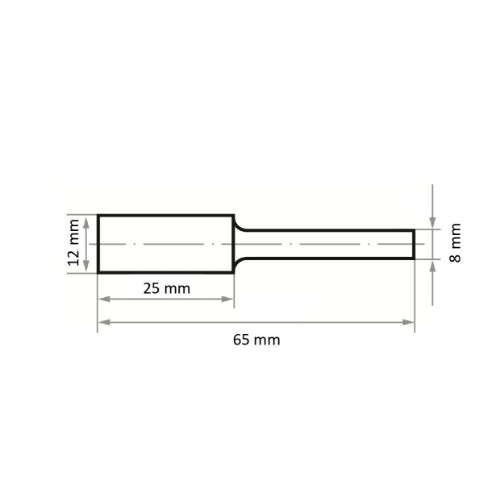 Frezy walcowe HFAS do materiałów twardych 12×25 mm trzonek 8 mm | uzębienie czołowe ZF1 4 - obrazek 3