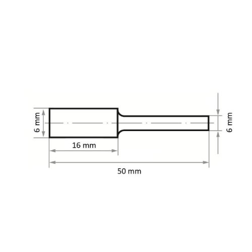 Grzybek cylindryczny HFA do stali 6×16 mm trzpień 6 mm | nacięcie 7 - obrazek 3