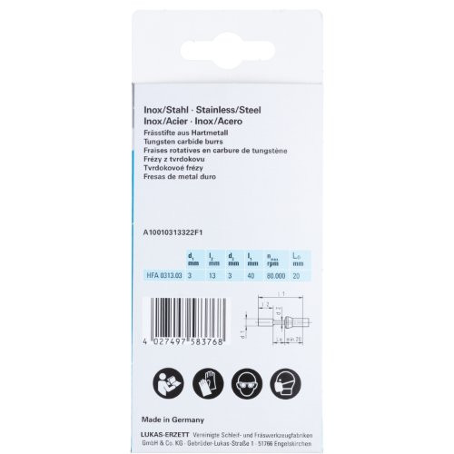 HFA uniwersalny walcowy frez 12×25 mm trzonek 6 mm | nacięcie ZX | handel detaliczny - obrazek 3