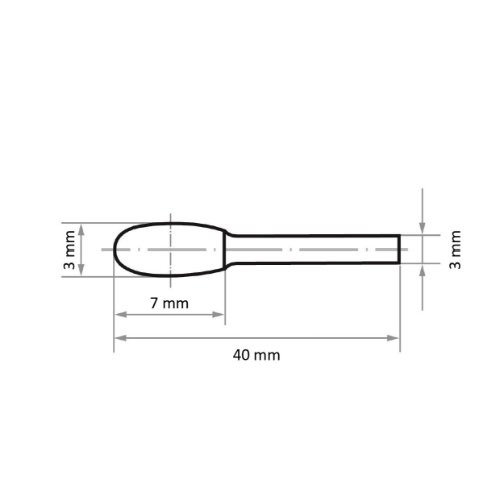 Grot HFE w kształcie łezki do stali nierdzewnej/stali trzpień 3×7 mm 3 mm | nacięcie 5 - obrazek 3