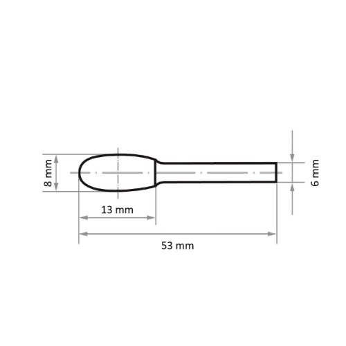 Grot łezkowaty HFE do stali, trzpień 8×13 mm, trzpień 6 mm | cięcie 7 - obrazek 3