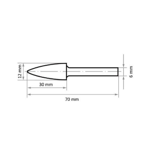 Grotowy frez HFG do materiałów odlewanych/drewna 12×30 mm trzon 6 mm | skrawanie 2 - obrazek 3