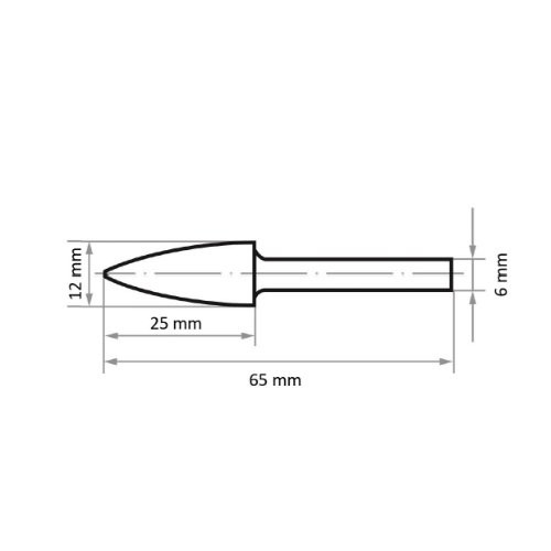 Grotowy frez do drewna HFG do stali 12×25 mm trzpień 6 mm | cięcie 7 | powłoka TiAlN - obrazek 3