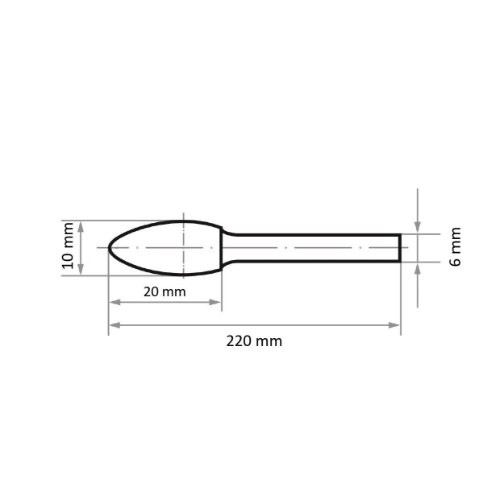 Grotowy frez płomieniowy HFH do stali 12×30 mm trzonek 6 mm | cięcie 7 | długi trzonek - obrazek 3