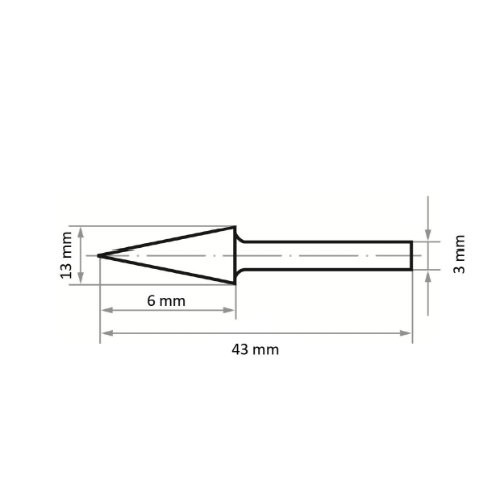 Frezy HFM stożkowe do stali trzpień 6×13 mm 3 mm | cięcie 7 - obrazek 3