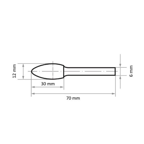 Grotowy frez HSS MFH w kształcie płomienia do stali nierdzewnej/stali 12×30 mm trzon 6 mm | cięcie 3 - obrazek 3