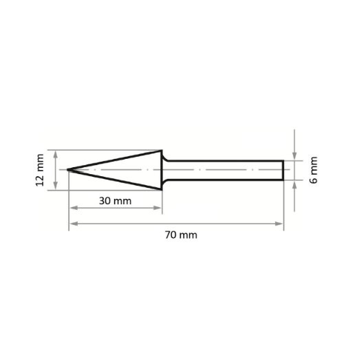 Frezy walcowo-stożkowe HSS MFM do stali nierdzewnej/stali 12×30 mm trzpień 6 mm | skrawanie 3 - obrazek 3