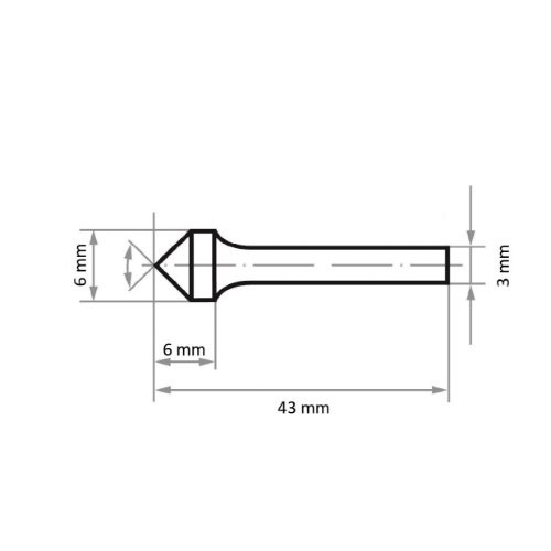 Głowica fazująca HSS MF mała do stali nierdzewnej/stali 6×6 mm trzonek 3 mm | cięcie 5 - obrazek 4