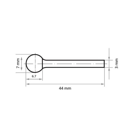 HSS MF kulisty miniaturowy frez do stali nierdzewnej/stali 7×6,7 mm trzonek 3 mm | cięcie 5 - obrazek 3
