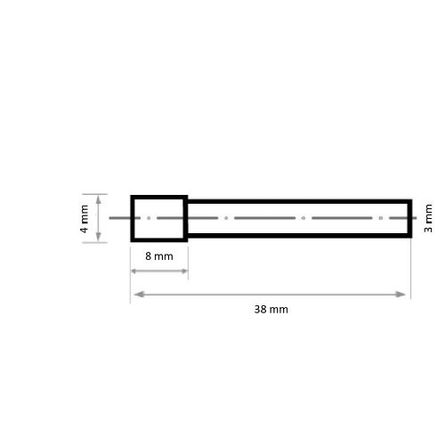 Grot walcowy HFI do obróbki wewnętrznej ze stali nierdzewnej/stali 4×8 mm trzon 3 mm - obrazek 3