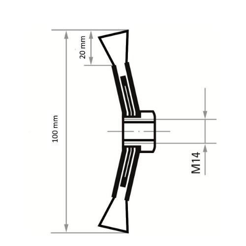 BKSW uniwersalna szczotka stożkowa 100×12 mm do szlifierki prostej z włosiem karbowanym - obrazek 5