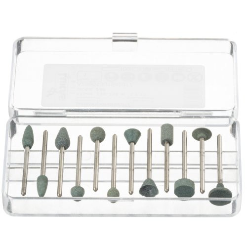 zestaw małych kamieni montowanych 12 części | trzpień 2,35×40 mm węglik krzemu ziarnistość 240 - obrazek 4