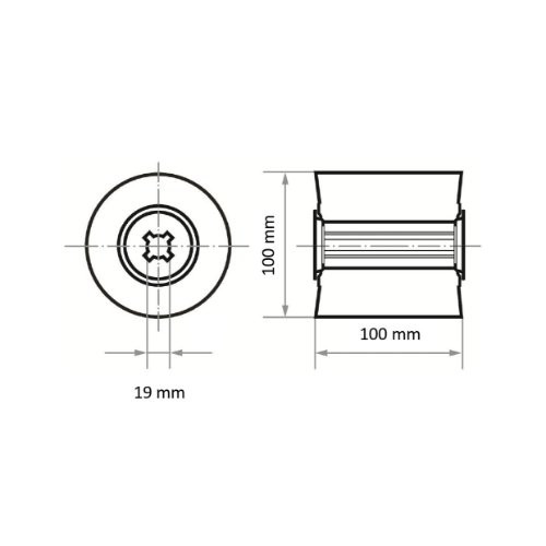 Wałek listkowy uniwersalny LWL 100×100 mm otwór 19 mm | ziarno tlenku glinu 60 - obrazek 5