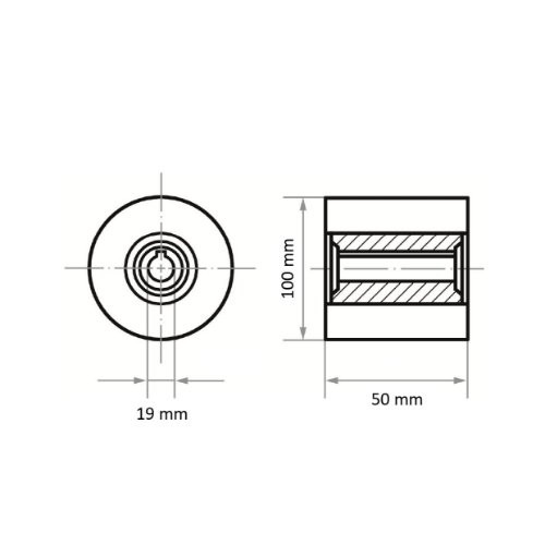 Wałek polerski P6PW Medium 100×50 mm otwór 19 mm | ziarnistość krzemionkowęglik 80 - obrazek 5