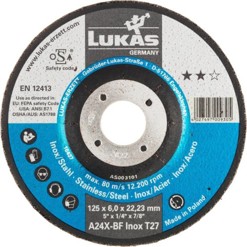 Tarcza szlifierska T27 do stali nierdzewnej 125×6 mm wygięta | do szlifierki kątowej | A24X-BF